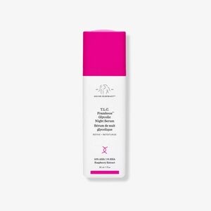Drunk Elephant T.L.C. Framboos Glycolic Night Serum - Hot Pink & White